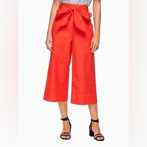 Kate Spade Scenic Route Crop Linen Cotton Wide Leg Culotte Pant